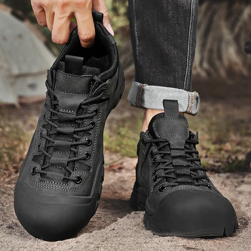 Модные уличные мужские походные ботинки с противоскользящей подошвой, роскошные мужские ботинки для отдыха и альпинизма, из натуральной кожи, с толстой подошвой, модные мужские кроссовки для бега
