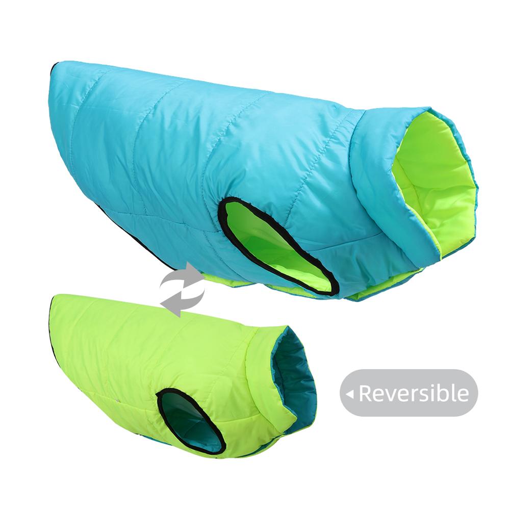 Двусторонняя куртка для большой собаки Зимняя теплая одежда для средних и крупных собак Водонепроницаемый ветрозащитный жилет для питомца Пальто Наряды для золотистого ретривера