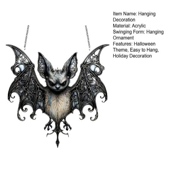 Halloween Witch Hat Hanging Decoration Stained Glass 2D Flat Acrylic