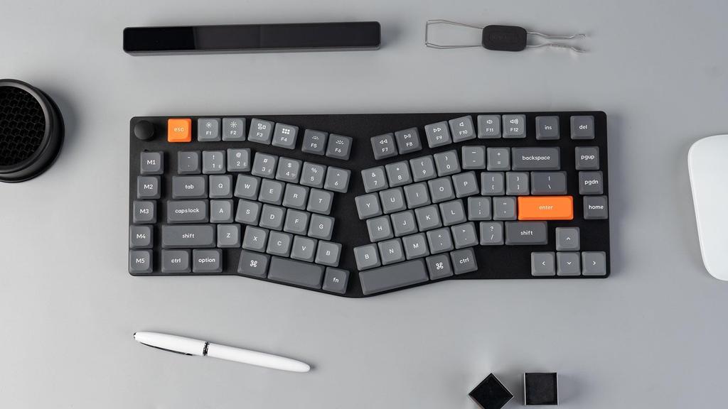 Keychron K15 Max Alice Layout QMK Wireless Custom Mechanical US RGB Hot Swap Low Profile Gateron Mechanical Mac Windows Compatible Profile Gateron