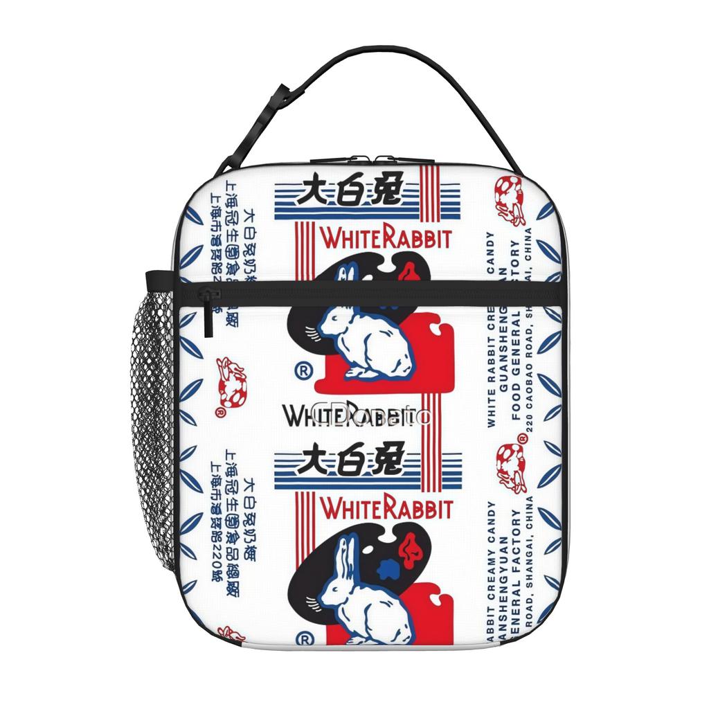 1 Piece Portable Lunch Container dessert Zipper Closure Durable Pocket White Rabbit For Lunch Box Bag