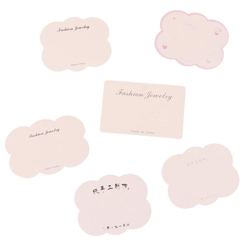 100Pcs Cute Headband Hair Clips Jewelry Display Card Blank Kraft Paper Card Hairclip Price Tag Hairpin Packaging Cardboard Holde