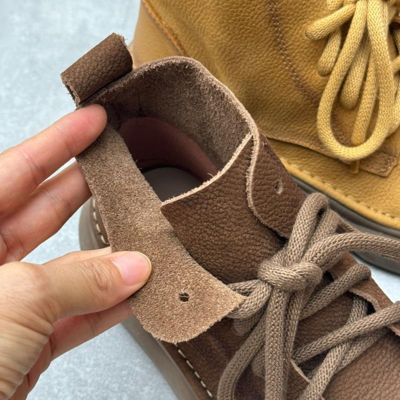 Johnature Ретро-ботинки из натуральной кожи, короткие, с широким носком, со шнуровкой, из коровьей кожи, с мягкой подошвой, женские ботинки