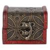 Vintage Small Treasure Chest Decorative Wooden Jewelry Lock Box Gift Case (Copper Coin)