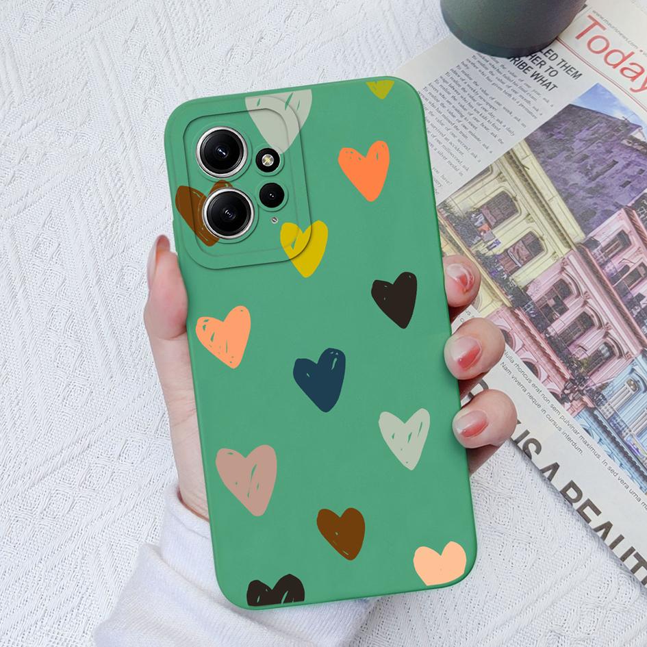 Для Xiaomi Redmi Note 8 9 10 11 12 Pro Plus Note 10S 11S 12S 4G чехлы для телефонов Мягкий квадратный защитный силиконовый чехол с сердечком для Redmi Fundas, бампер