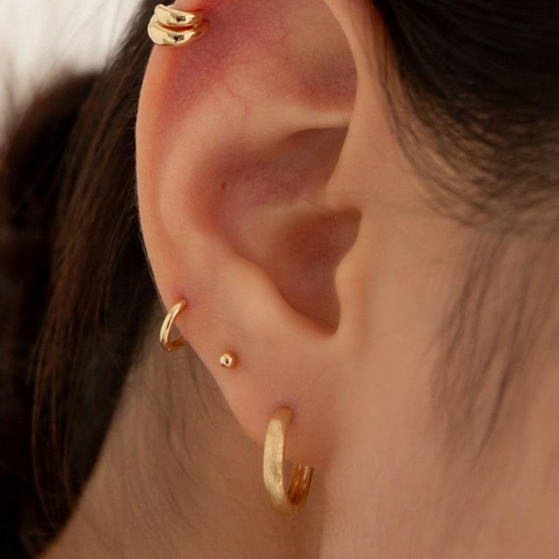 Серьги-кольца LUNNE 14k Aligned Duo Mini Single Ring (14-каратное золото) #LFE46