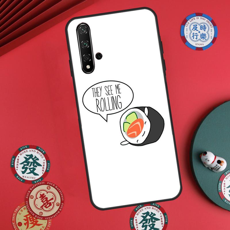 Чехол для Huawei Nova 11 Pro 9 10 SE Y70 Y60 Y90 Y61 Y91 Y73 Y72 12s 12i 11i 8i P30 P40 Lite с рисунком Суши