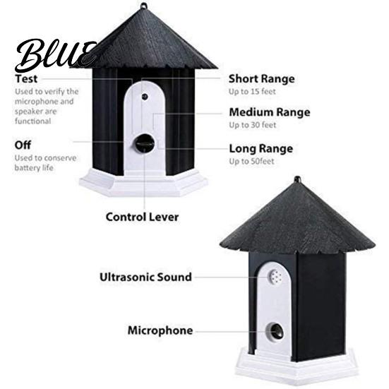 Pet Noise Control Device Dog Ultrasonic Bark Adjustable House Shape Puppy Anti-Barking Indoor Outdoor Deterrent Yard