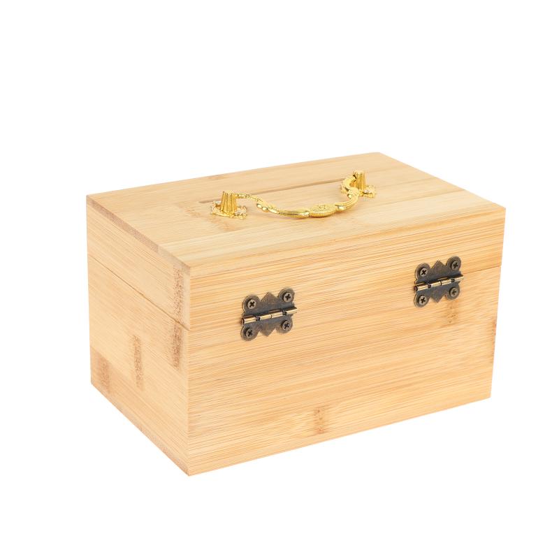Wooden Combination Lock Piggy Bank Secure Box for Kids Savings Portable Treasure Storage Box with 3 Digit Lock for Home Gift