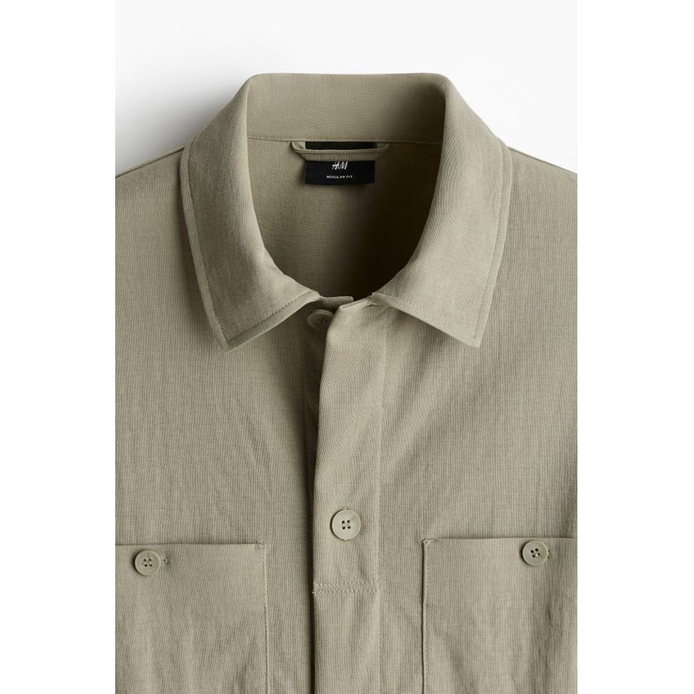 H M Utility sHirt Regular Fit kHaki Green