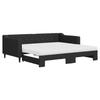 Extendable Daybed with Mattresses Black 90x190 cm Fabric