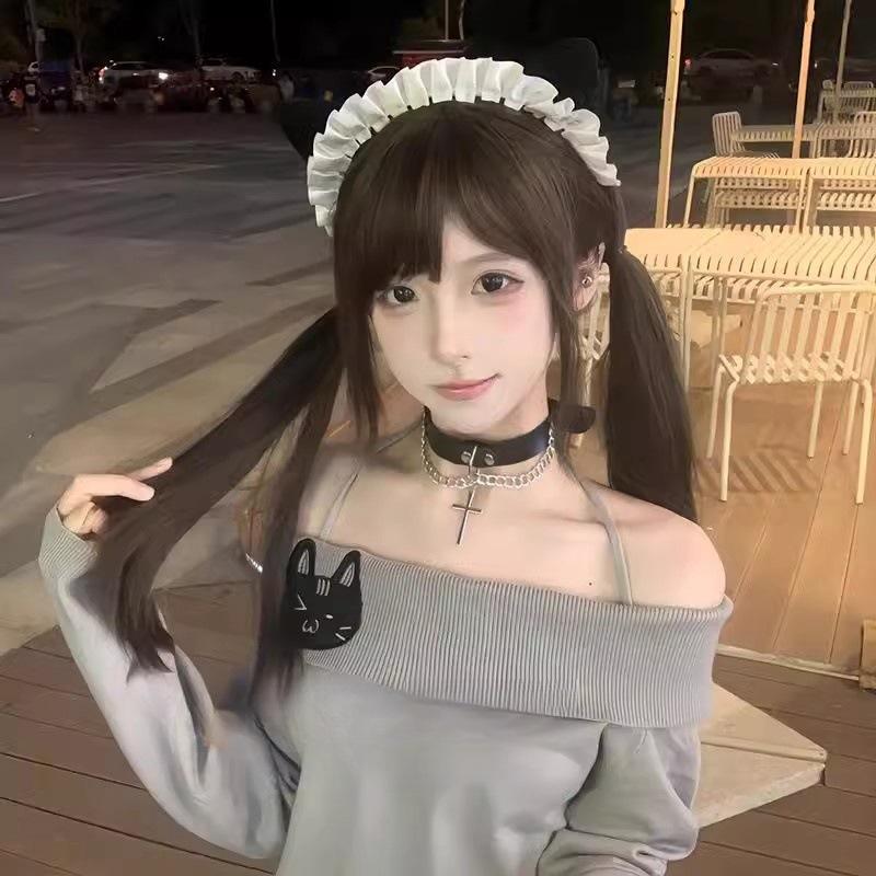 Милый крутой панк Y2K ожерелье черный крест чокер кожаный ошейник готический нишевый субкультурный аксессуары