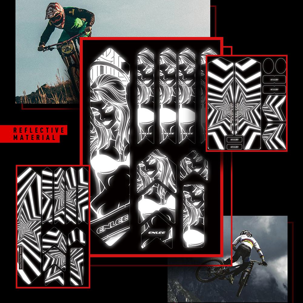 Светоотражающие наклейки на вилку велосипеда, устойчивая к царапинам защитная вилка для горного велосипеда, съемная наклейка для дороги