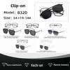 8320 Aviator Style Magnetic Clip-on Myopia Glasses with Polarized Sunglasses