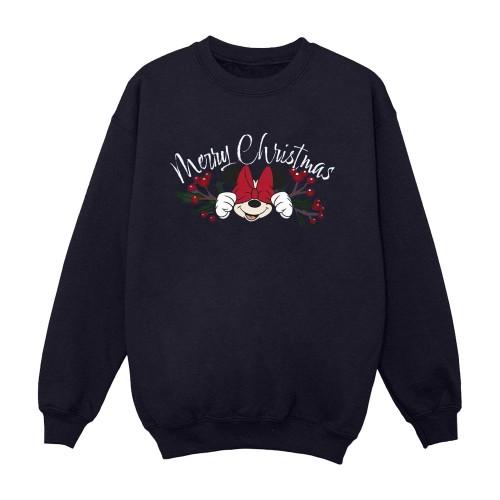 Disney Mens Minnie Mouse Christmas Holly Sweatshirt