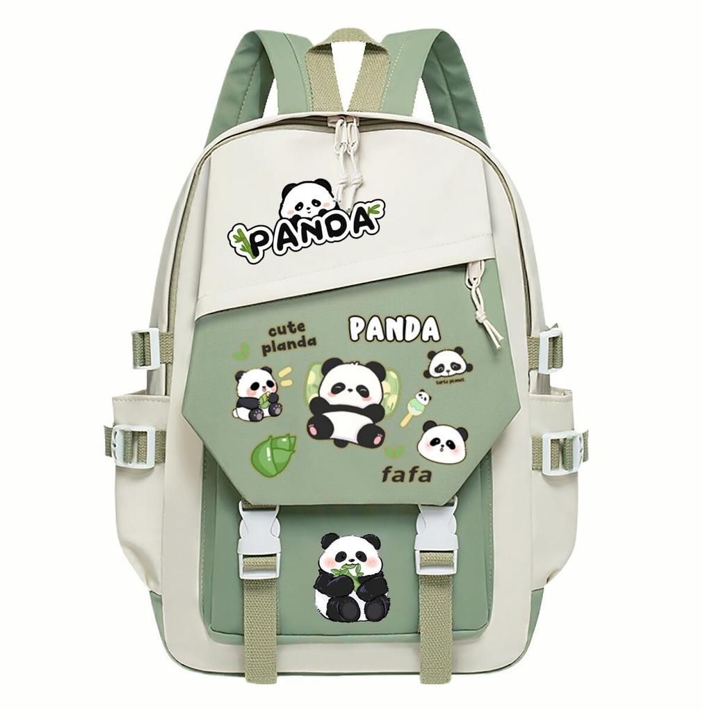 Panda Huahua Cartoon Printed Student Campus Backpack Casual Large Capacity School Bag