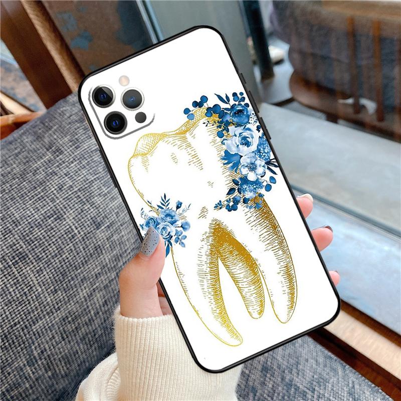 Чехол для телефона с анатомией человеческого зуба для iPhone 16 15 14 12 11 13 Pro Max 12 13 mini XR 15 16 Plus 16e Защитный корпус