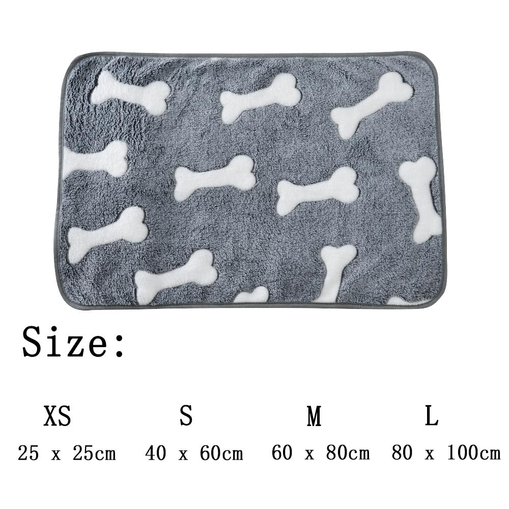 Soft Fluffy Pet Blanket Bone Print Bed Mat For Small Medium Dogs Cats Warm Cozy Kitten Mattress Chihuahua Pug Yorkshire Supplies