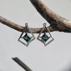 Серебряные серьги с топазом Лондон Блю 2.369ct, фианитами (2204886)