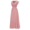 Womens Lace Chiffon Ball Gown Party Maxi Dress