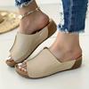 2024 New Summer Fashion Fish Mouth Women's Wedge Slippers Comfortable Thick Sole Woman Sandals Female Footwear Size 43 Slides