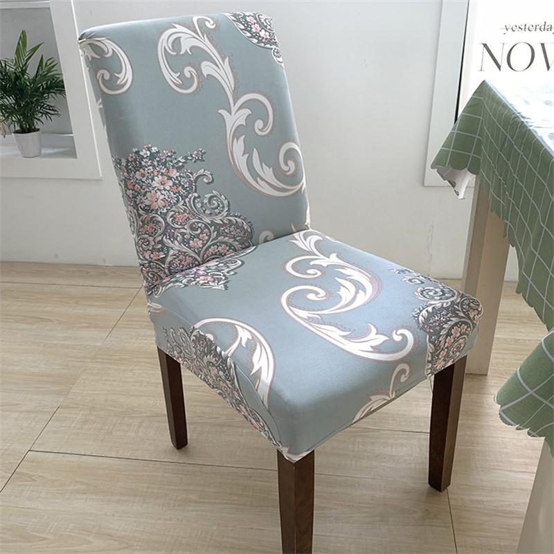 Printing Chair Covers Elastic Dining Room Seat Cover Spandex Dustproof Chair Protective Case for Home Office Restaurant Banquet