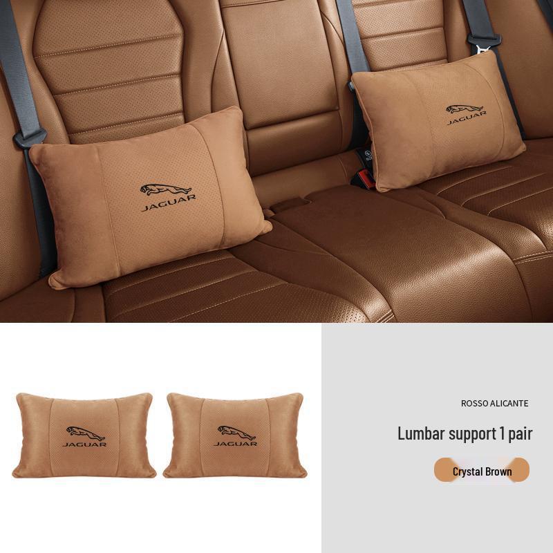 Дышащие подголовники с поддержкой шеи из замши для автомобильных сидений Jaguar XEL/XFL/F-PACE