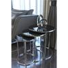 Silver Nesting Table With Black Unbreakable Mirror Glass