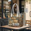 Vintage Stone Pattern Tote Bag Fashion Casual Large Capacity All-match Portable Shoulder Bag for Daily Use