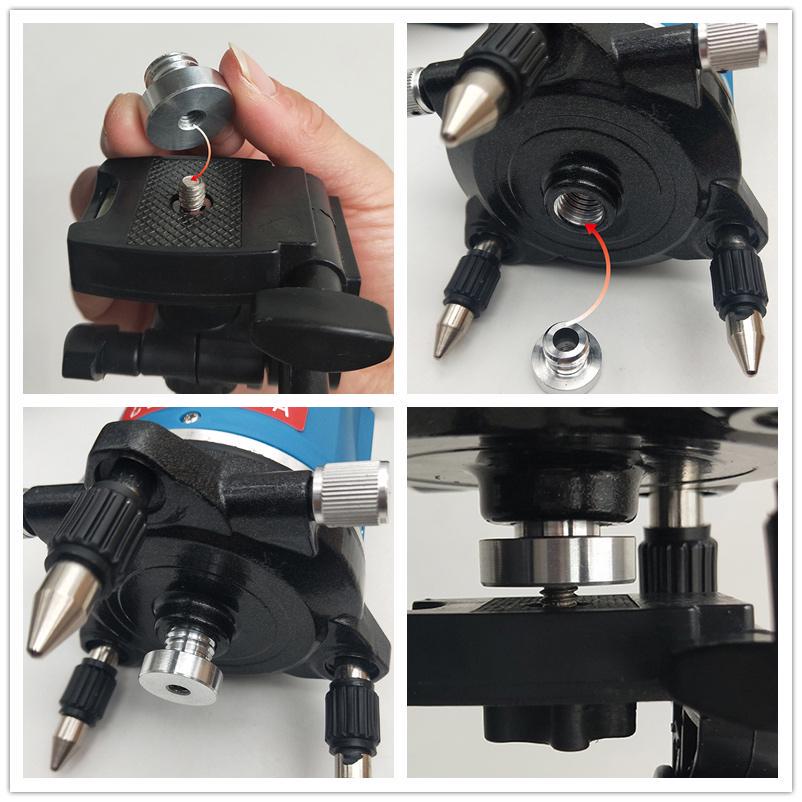 Поворотная поворотная головка с поворотным шарниром от 5/8 до 1/4 дюйма для подключения лазерного уровня и регулируемого по высоте кронштейна или адаптера для штатива с регулируемой высотой 1,2/1,5 м.