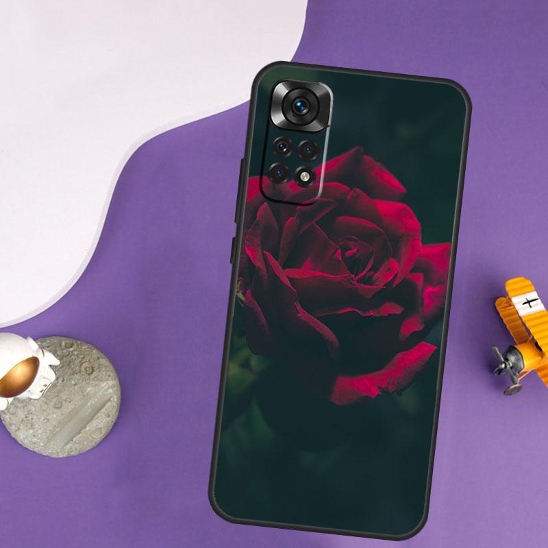 Red Rose Case For Xiaomi Redmi Note 13 Pro 14 12 9 10 11 Pro 10S 11S 12S Redmi 10C 13C 14C 12C Cover