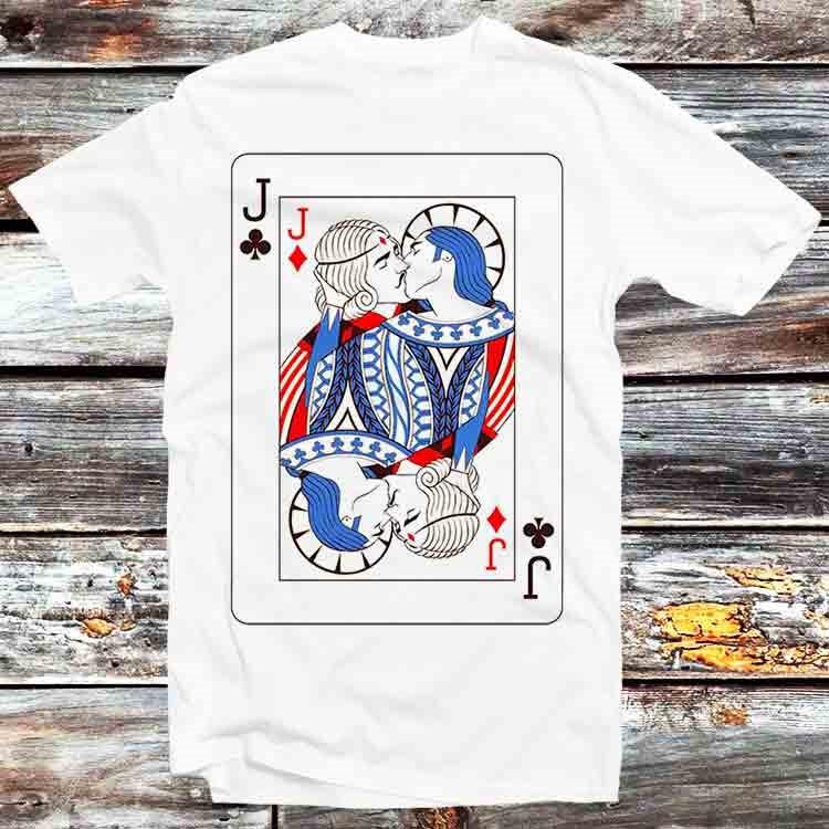 Jack Playing Card GAY Pride LGBT Rainbow Spade Diamond T Shirt Mens Womens Tees Top B803