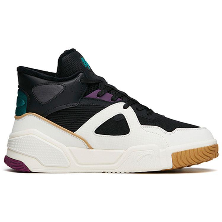 Anta Прочные амортизирующие кроссовки средней высоты мужские кроссовки белые черные зеленые 112148902-2