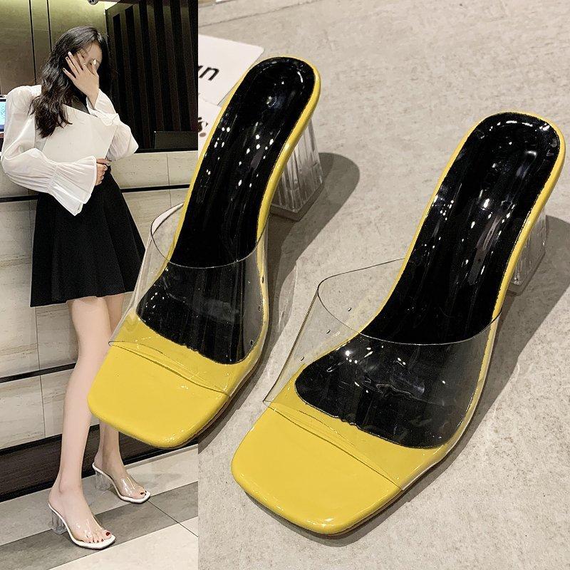 Fashion Women's Fashion Transparent High Heels Women's Sandals Summer Women's Sandals Slippers Fish Mouth Transparent Casual Women Shoes
