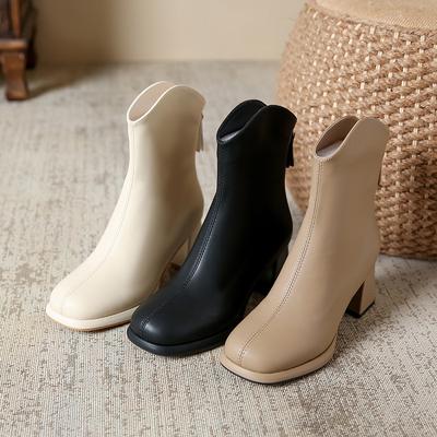 Мода 2024 года, женская обувь больших размеров, широкие ноги, толстые и бархатные ботинки, толстые и толстые ботильоны для женщин