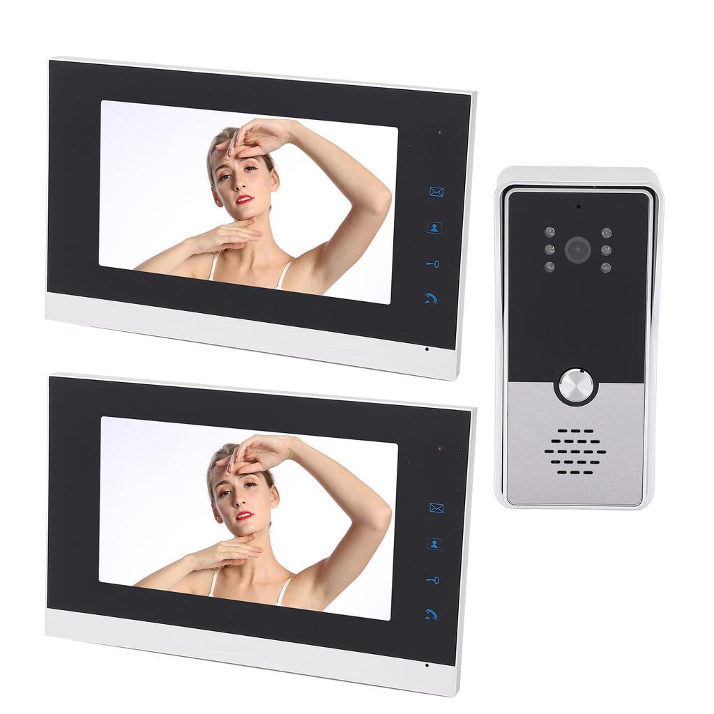 Проводная система видеодомофона для квартиры, 2 блока, 7-дюймовый сенсорный экран, видеодомофон с камерой