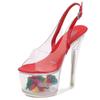 Женские туфли на шпильке, светящиеся модные босоножки с цветами для ночного клуба, серия 181, каблук 16 см, платформа 7 см, LFD