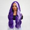 AlAN Фиолетовые синтетические парики для женщин Длинные волнистые вьющиеся парики Волоконный парик с бликами Парики для косплея Вечерние термостойкие