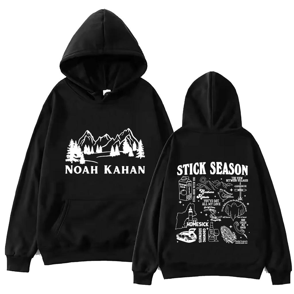 Худи Noah Kahan Stick Season Топы с длинным рукавом Обычная толстовка Подарок для поклонников музыки Весна Лето Принт