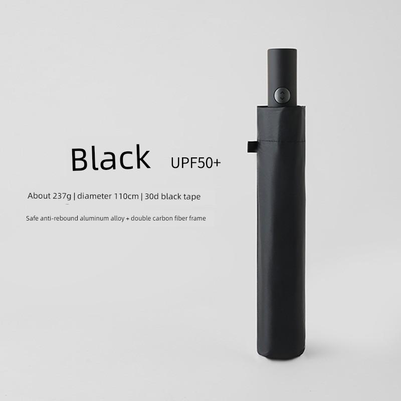 110cm Extra-Large Fully Automatic Double Anti-Rebound Umbrella Made of Ultra-Light Carbon Fiber, Portable Sun Protection Umbrella