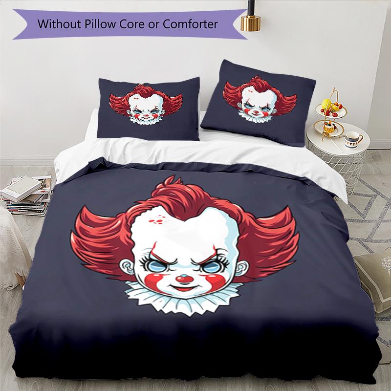 3pcs Pennywise the Dancing Clown1 pattern bedding set duvet cover set includes duvet cover &pillowcases, perfect all season bedroom decoration & gift