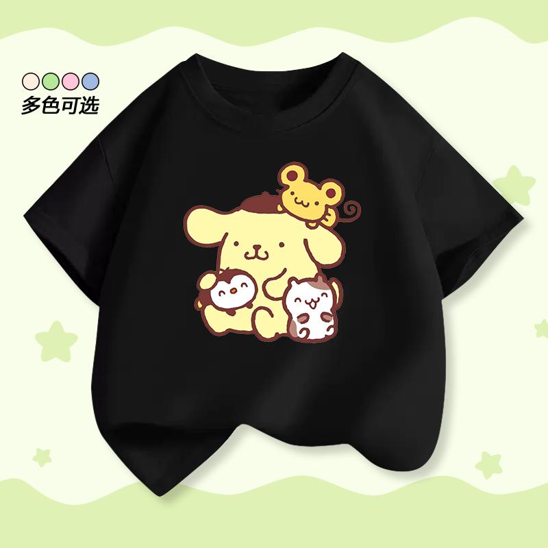 Pudding Dog T-shirt Short Sleeve Cotton Children's Summer Clothing Style Children's Clothing Half-Sleeve Fashion Casual Shirt