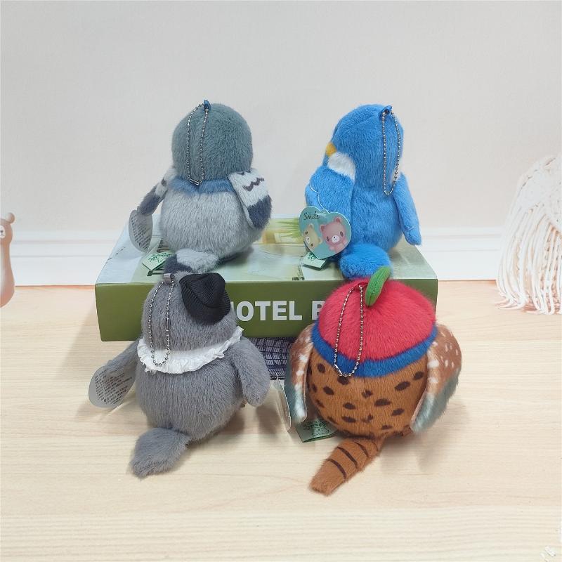 1 Piece Fluffy Pretty Parrot Pigeon Funny Toy Pendant Delicate Cute Mini Magnetic Station Shoulder Pet Bird Plush Toys For Kids
