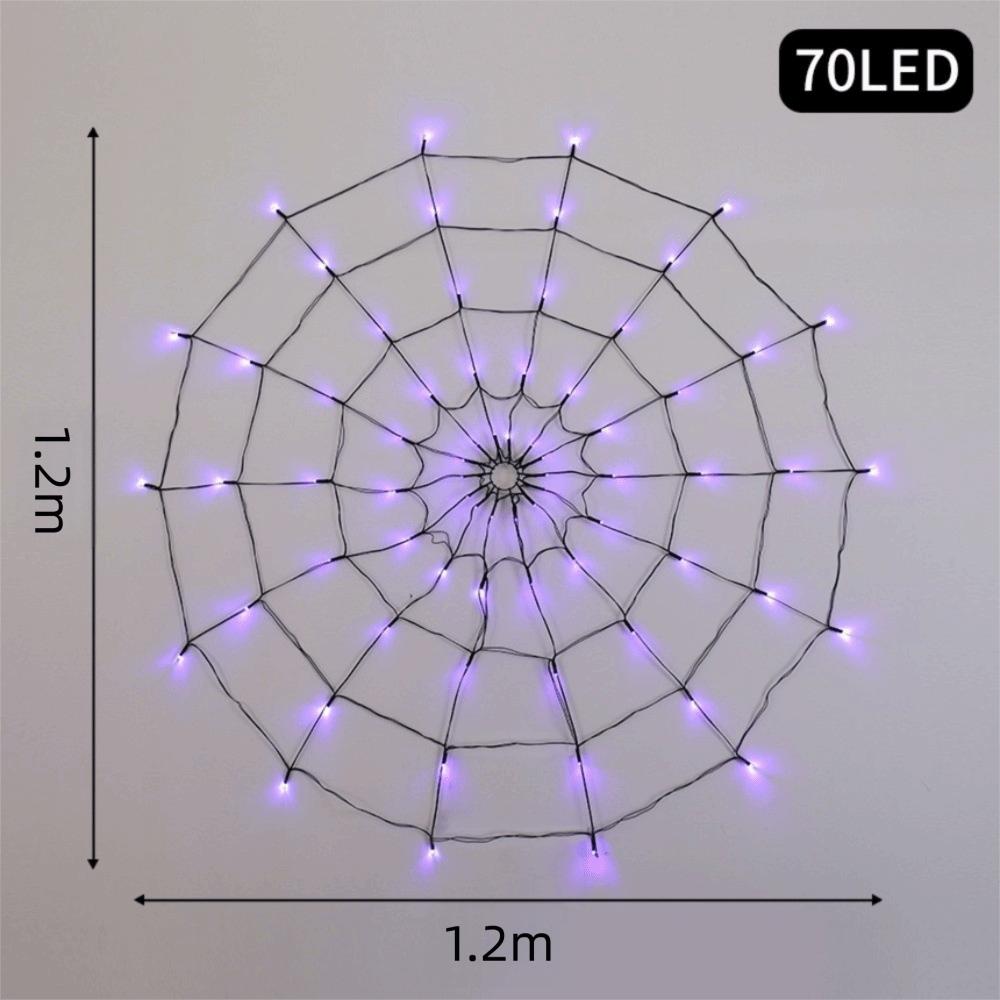 70LED Spider Web String Light 1.2M Cobweb Light Decorative Net Light Halloween Decoration