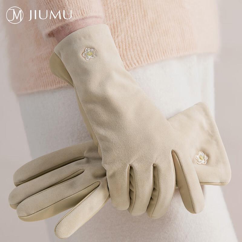 JIUMU Женские теплые перчатки из натуральной кожи GLZ067