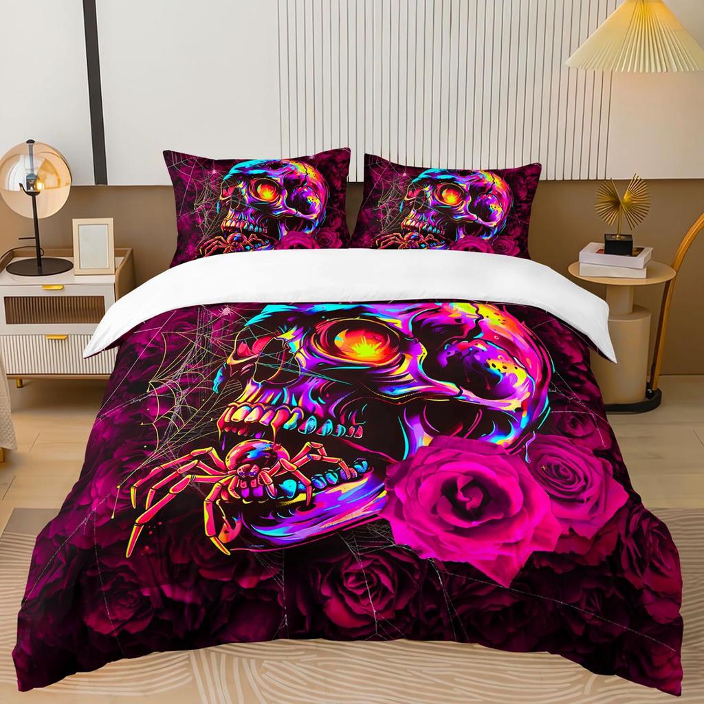 Fire Eagle Skull Three-Piece Quilt Cover 3D Digital Printing Bedding Set Bed Cover