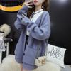 Women's Cardigan Sweater Medium Long Top Loose Sweater Jacket Spring Cardigan Korean Knit