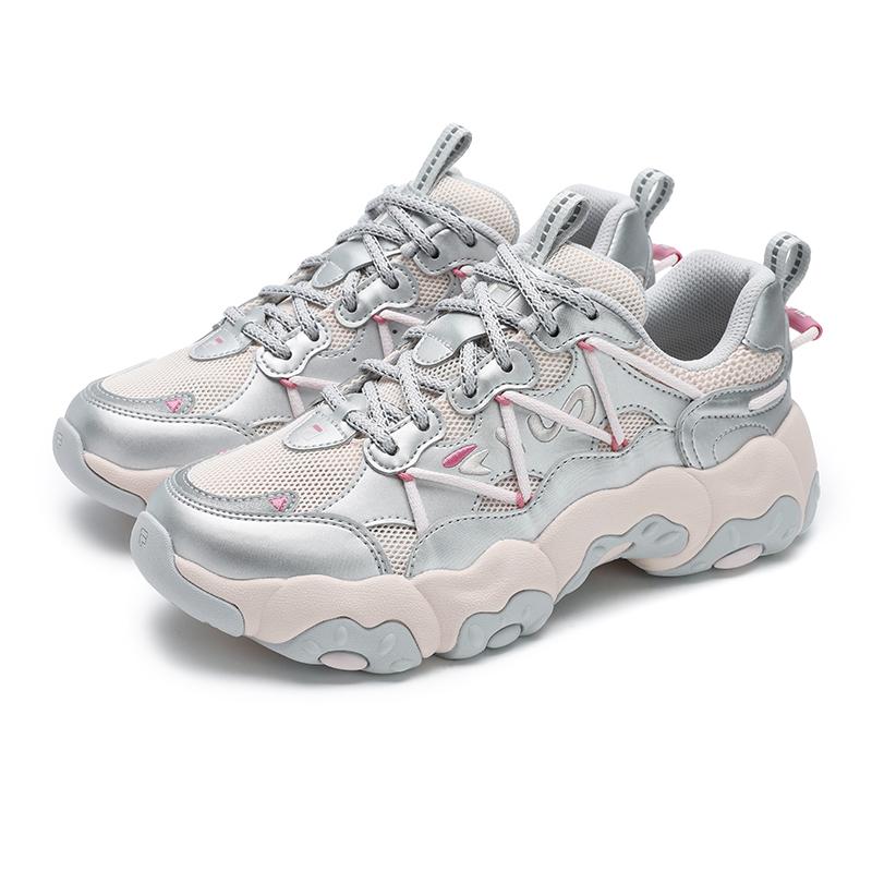 Fila Fluid 6 Модные универсальные низкие кеды для повседневной носки Женские кроссовки Серебристо-розовые F12W522111FSP