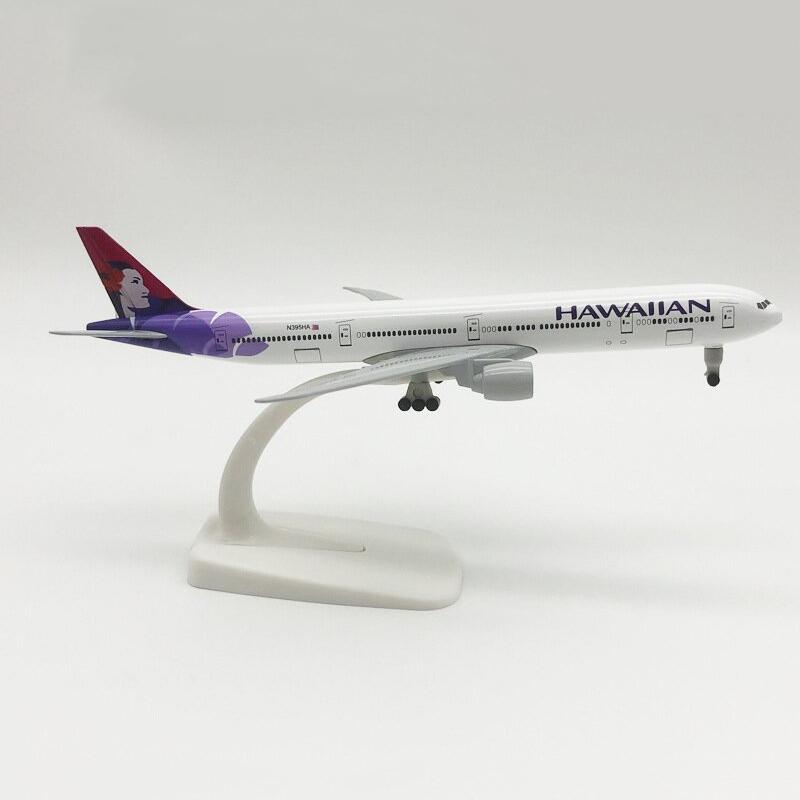 20 см Сплав Самолет Hawaiian Airlines Boeing 777 Модели Самолетов Авиакомпаний с Шасси Детские Подарки Коллекция Авиационная Игрушка