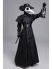 Steampunk Medieval Plague Doctor Costume with Raven Bird Beak Mask